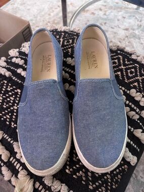 Lauren Ralph Lauren Denim Blue Slip-On Sneakers